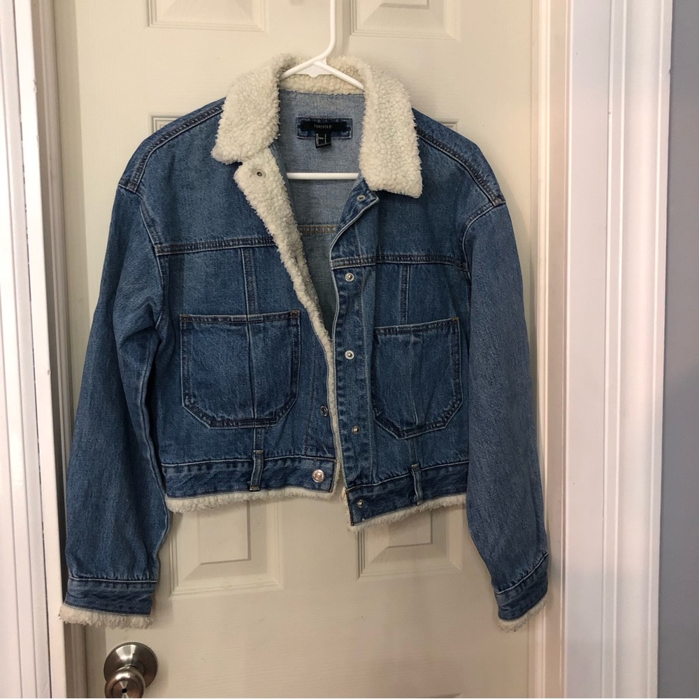 Sherpa lined denim jacket